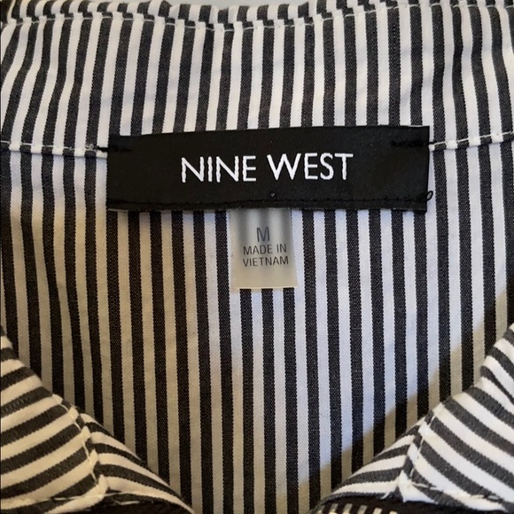 Nine West stripe half zip long sleeve - Picture 2 of 6